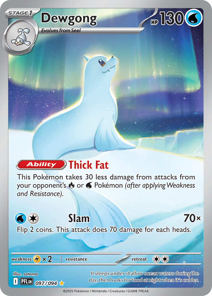 Dewgong 97 Phantasmal Flames Pokémon card