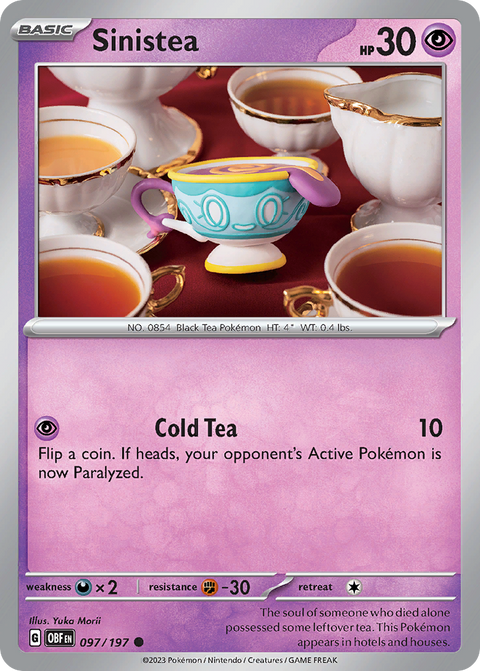 Sinistea 97 Obsidian Flames Pokémon card