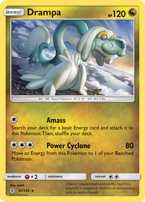 Drampa 97 Guardians Rising Pokémon card