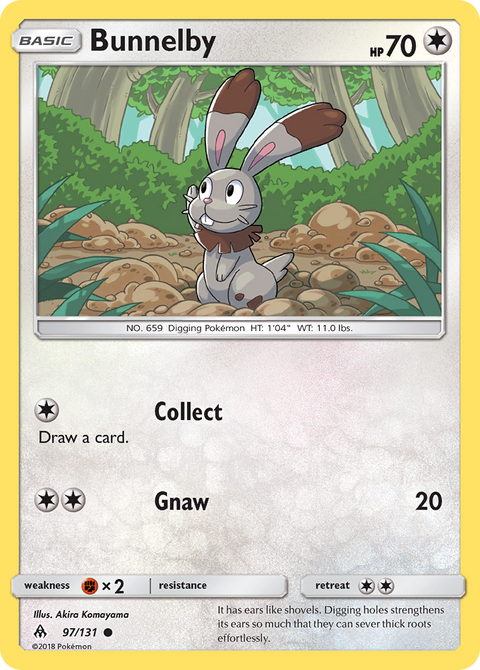 Bunnelby 97 Forbidden Light Pokémon card