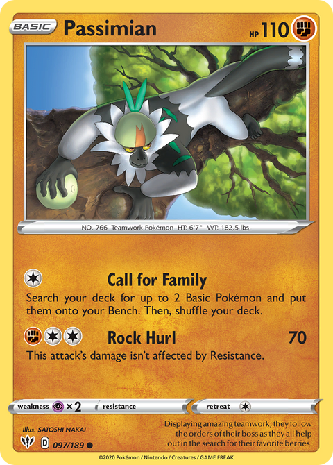 Passimian 97 Darkness Ablaze Pokémon card