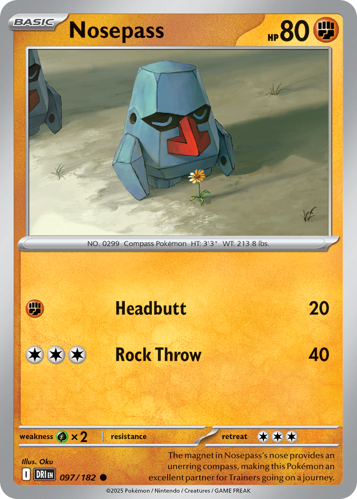 Nosepass 97 Destined Rivals Pokémon card