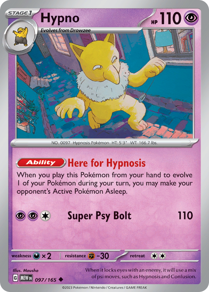 Hypno 97 151 Pokémon card