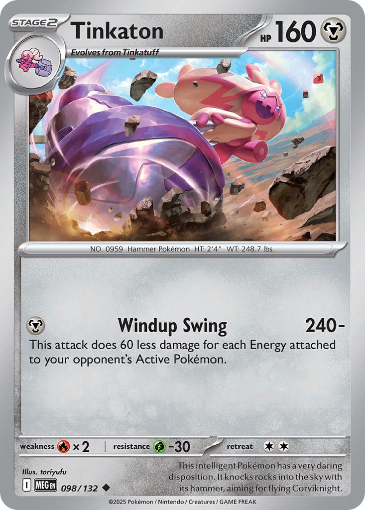 Tinkaton 98 Mega Evolution Pokémon card