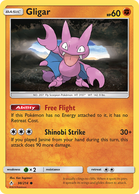 Gligar 98 Unbroken Bonds Pokémon card