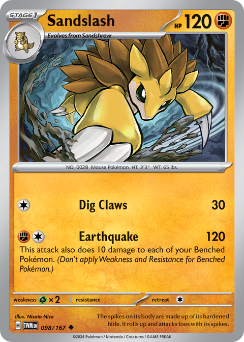 Sandslash 98 Twilight Masquerade Pokémon card