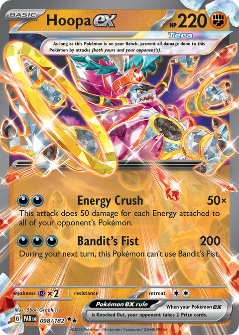 Hoopa ex 98 Paradox Rift Pokémon card
