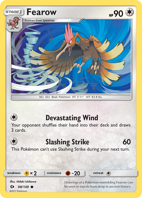 Fearow 98 Sun & Moon Pokémon card