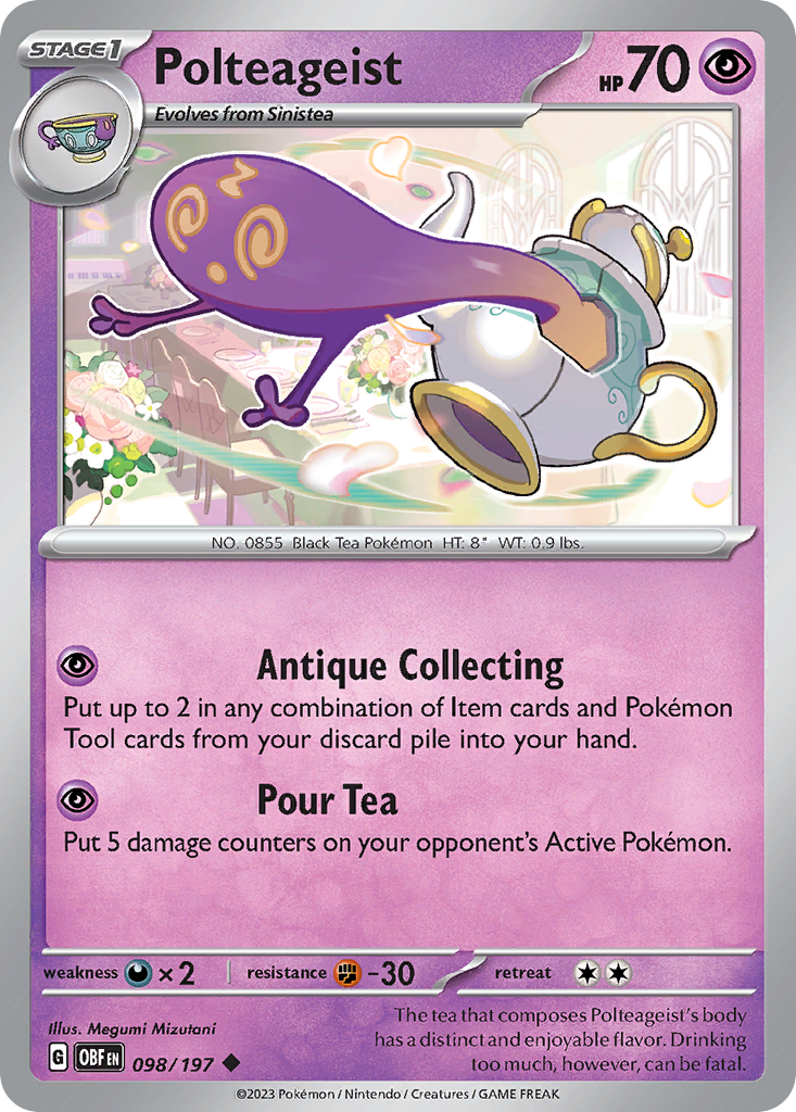 Polteageist 98 Obsidian Flames Pokémon card