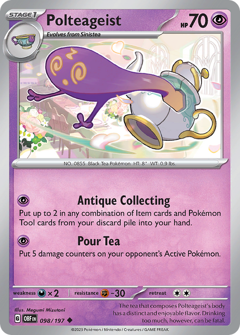 Polteageist 98 Obsidian Flames Pokémon card