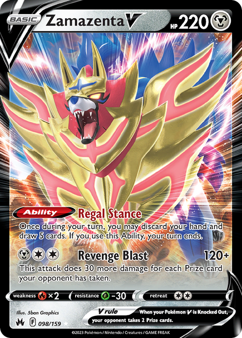 Zamazenta V 98 Crown Zenith Pokémon card