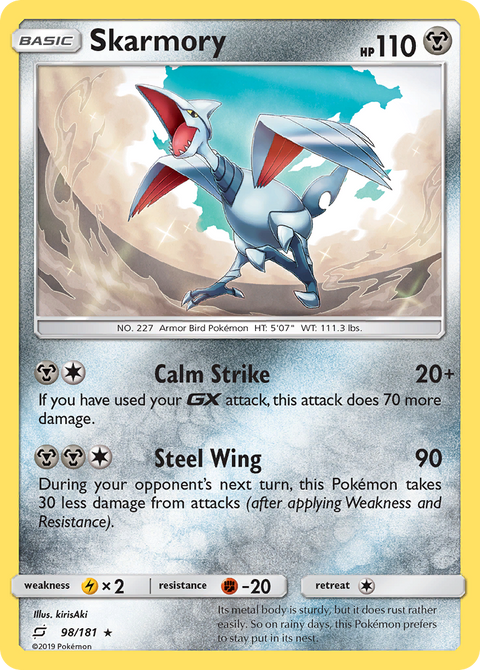Skarmory 98 Team Up Pokémon card