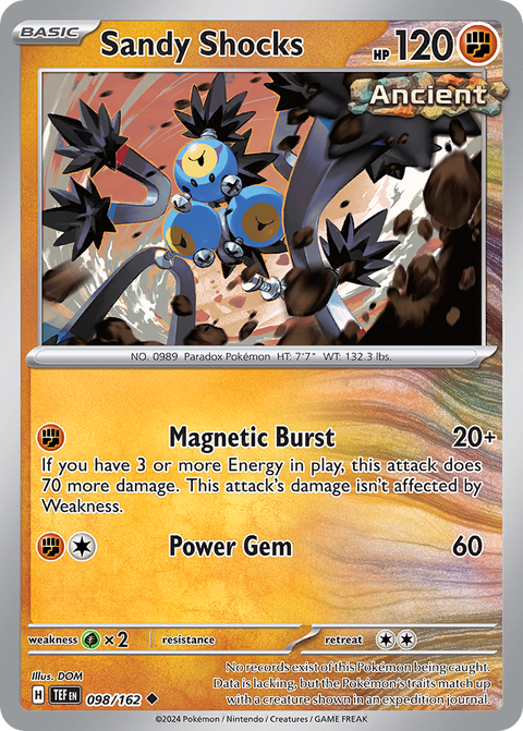 Sandy Shocks 98 Temporal Forces Pokémon card