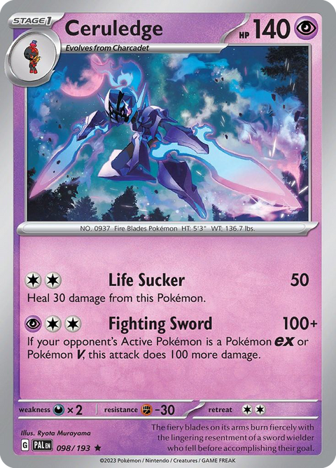Ceruledge 98 Paldea Evolved Pokémon card