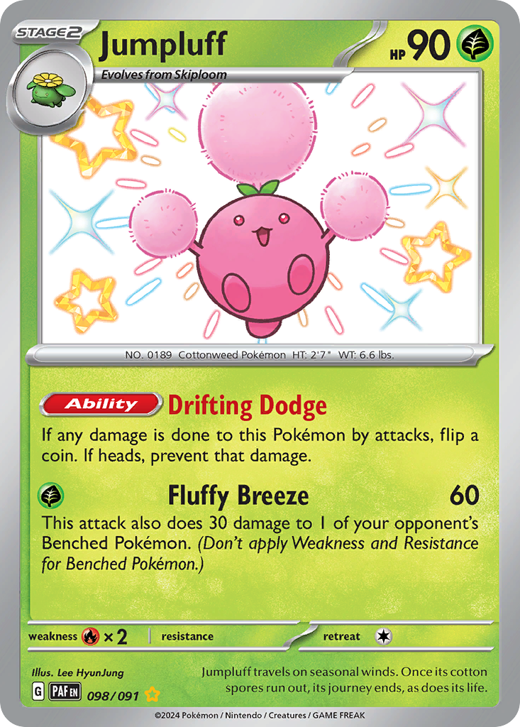 Jumpluff 98 Paldean Fates Pokémon card