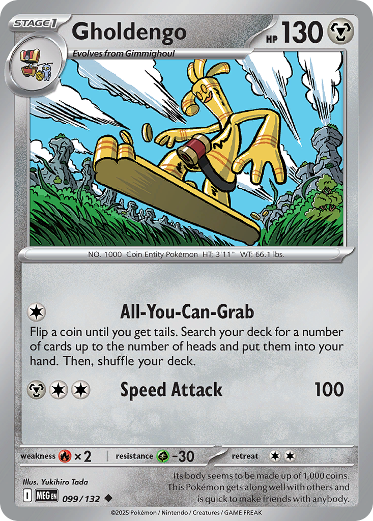 Gholdengo 99 Mega Evolution Pokémon card