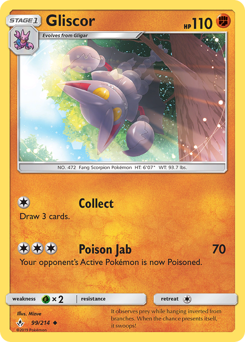 Gliscor 99 Unbroken Bonds Pokémon card