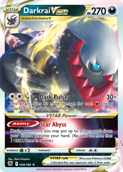 Darkrai VSTAR 99 Astral Radiance Pokémon card