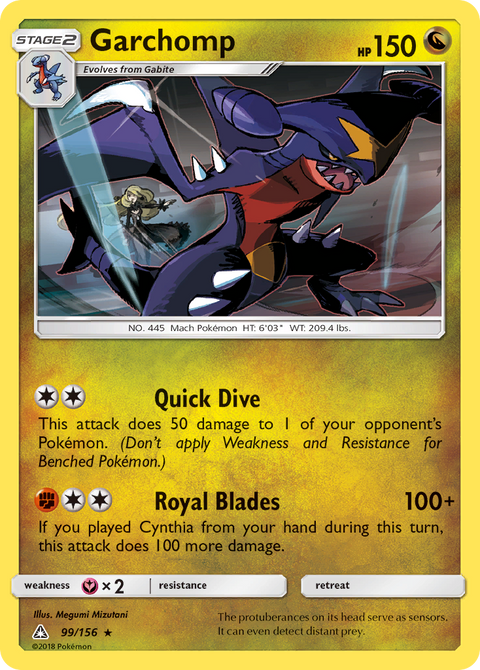 Garchomp 99 Ultra Prism Pokémon card