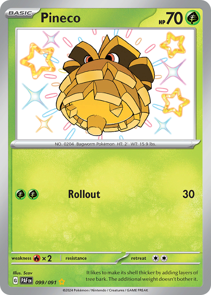 Pineco 99 Paldean Fates Pokémon card