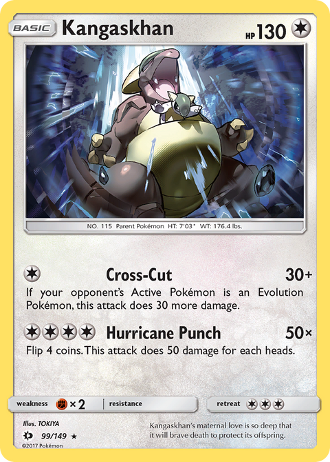 Kangaskhan 99 Sun & Moon Pokémon card