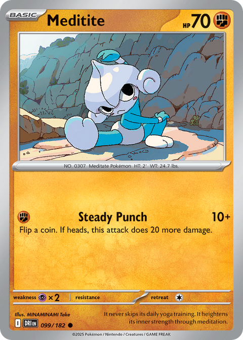 Meditite 99 Destined Rivals Pokémon card