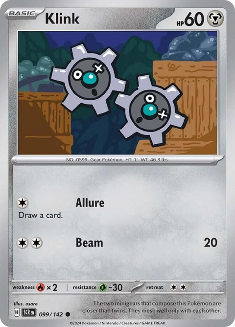 Klink 99 Stellar Crown Pokémon card