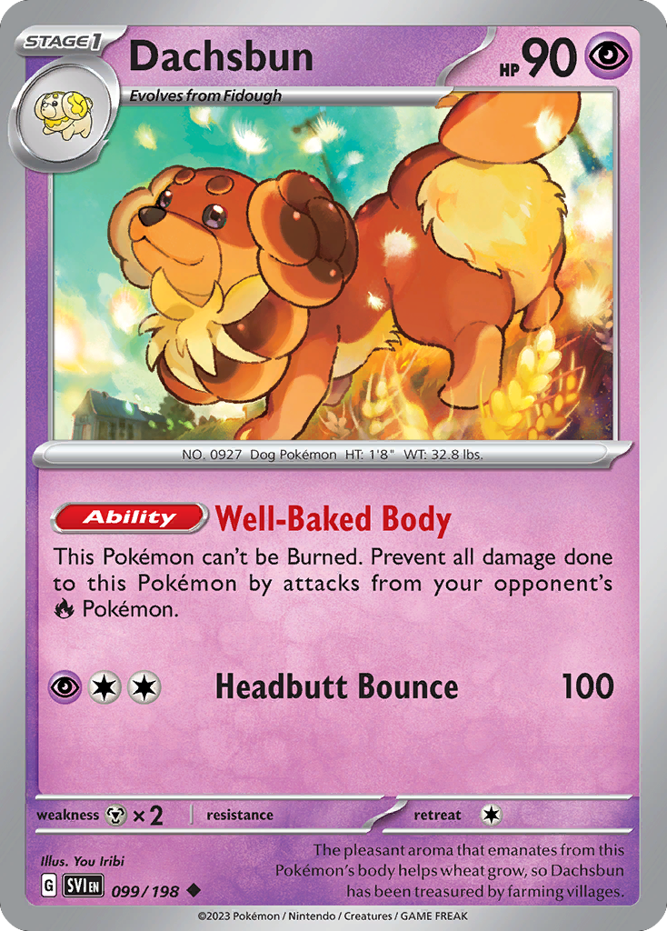 Dachsbun 99 Scarlet & Violet Pokémon card