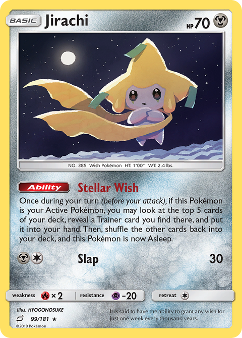 Jirachi 99 Team Up Pokémon card