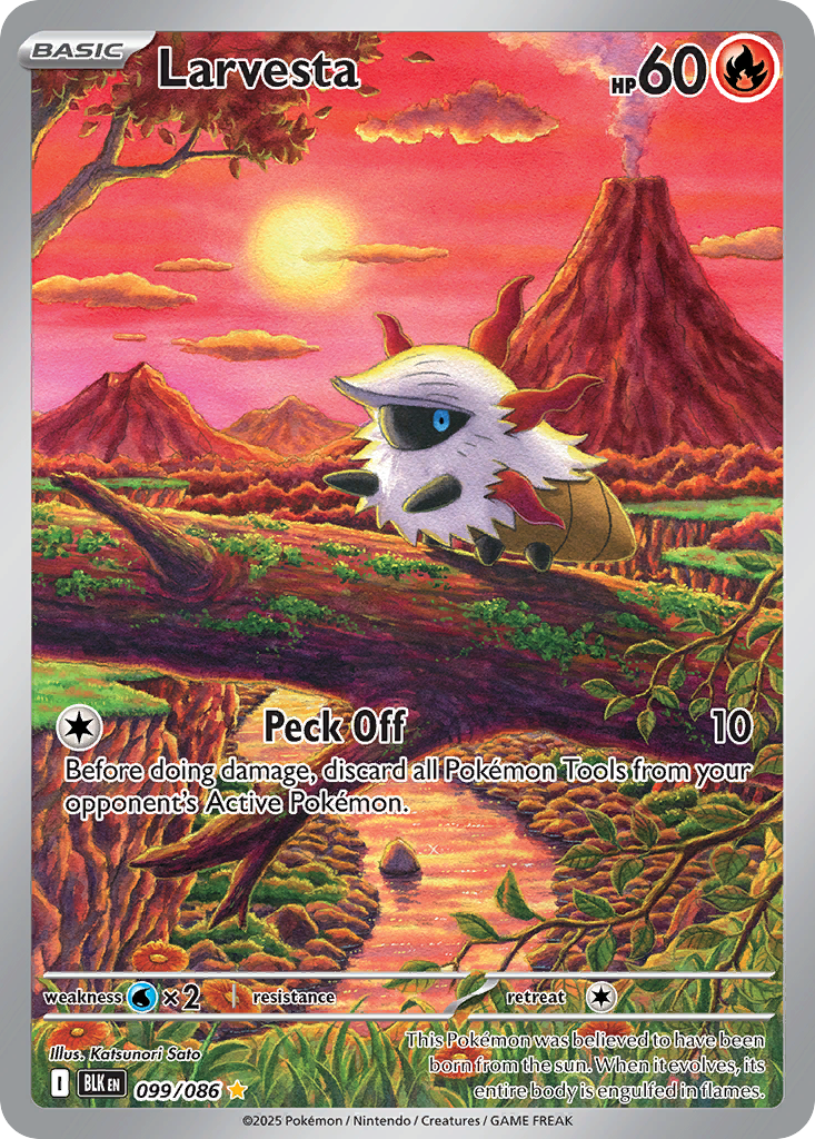 Larvesta 99 Black Bolt Pokémon card