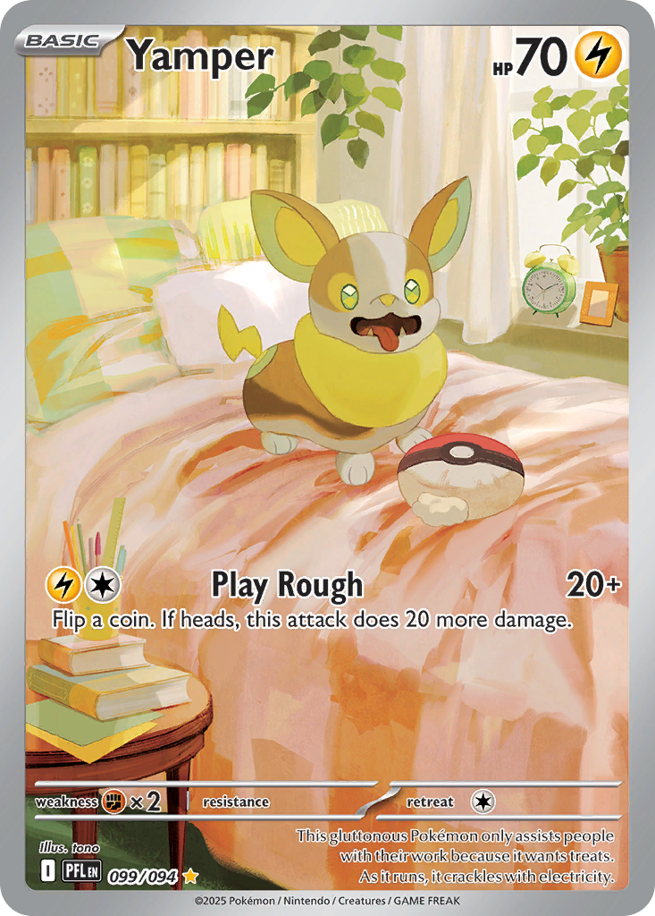 Yamper 99 Phantasmal Flames Pokémon card