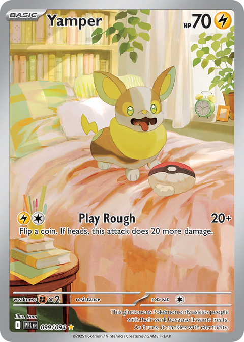Yamper 99 Phantasmal Flames Pokémon card