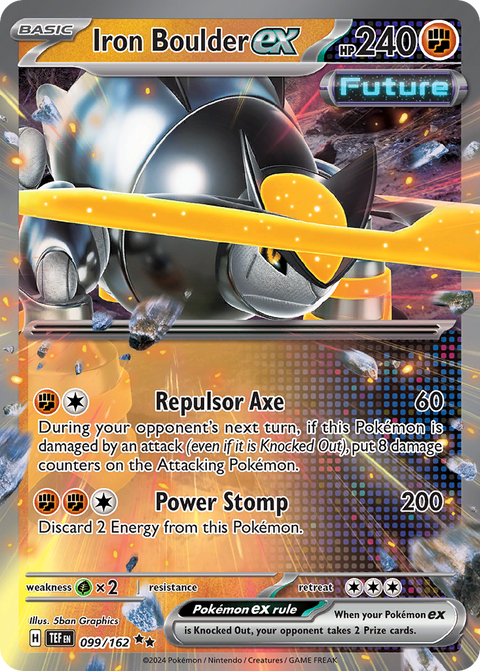Iron Boulder ex 99 Temporal Forces Pokémon card
