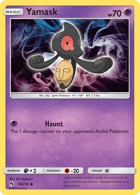 Yamask 99 Lost Thunder Pokémon card