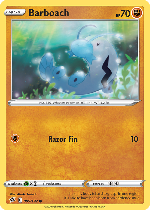 Barboach 99 Rebel Clash Pokémon card
