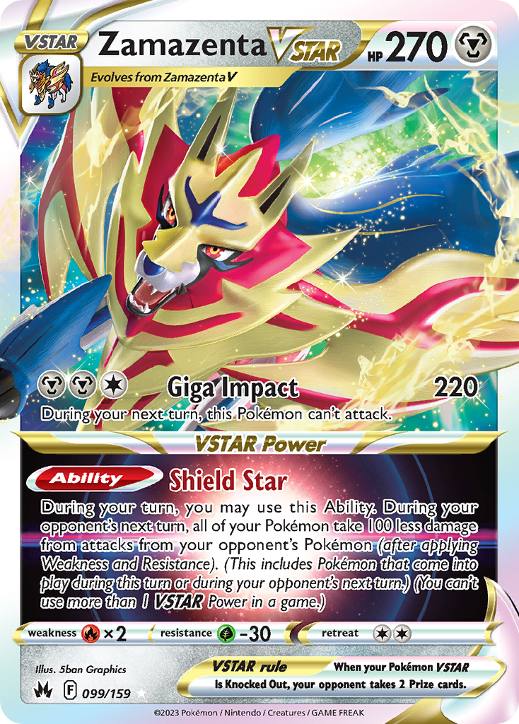 Zamazenta VSTAR 99 Crown Zenith Pokémon card