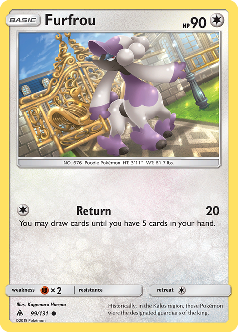 Furfrou 99 Forbidden Light Pokémon card