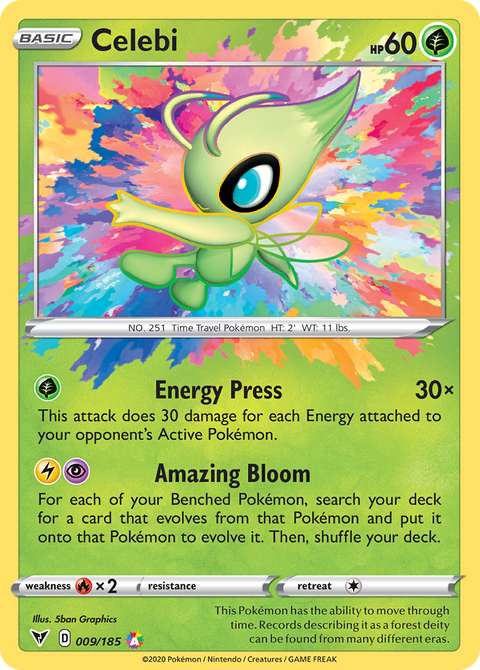 Celebi 9 Vivid Voltage Pokémon card