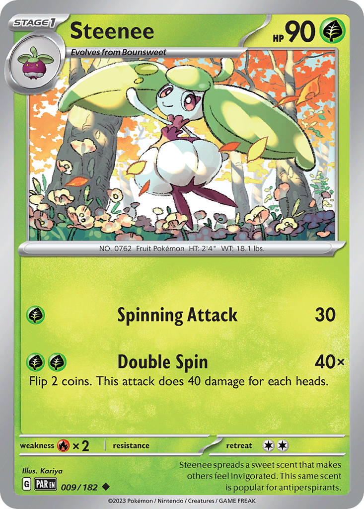 Steenee 9 Paradox Rift Pokémon card