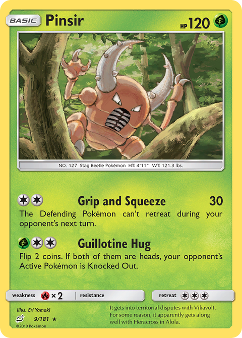 Pinsir 9 Team Up Pokémon card