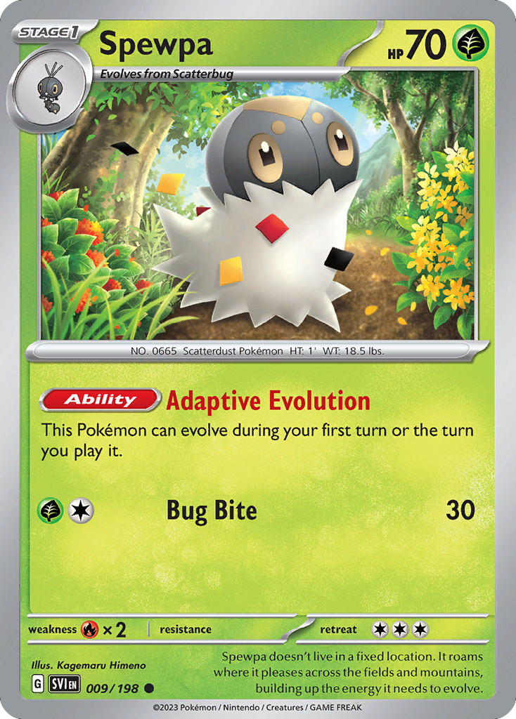 Spewpa 9 Scarlet & Violet Pokémon card