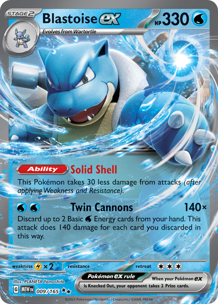Blastoise ex 9 151 Pokémon card