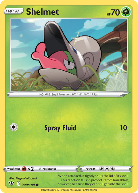 Shelmet 9 Darkness Ablaze Pokémon card