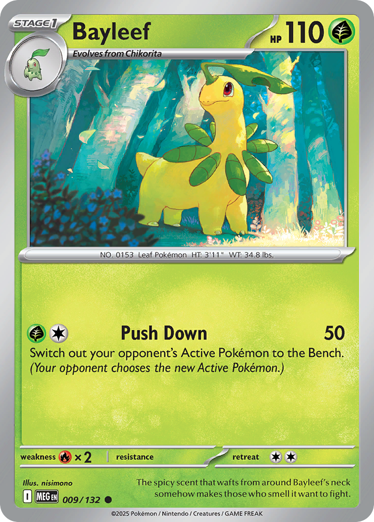Bayleef 9 Mega Evolution Pokémon card