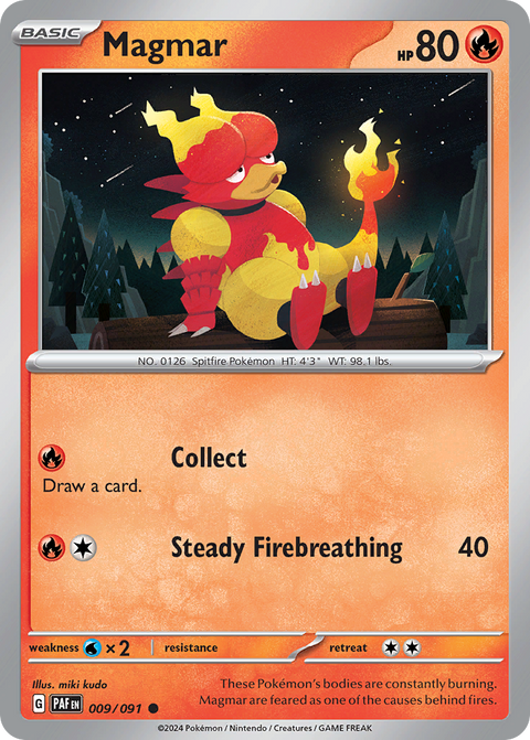 Magmar 9 Paldean Fates Pokémon card