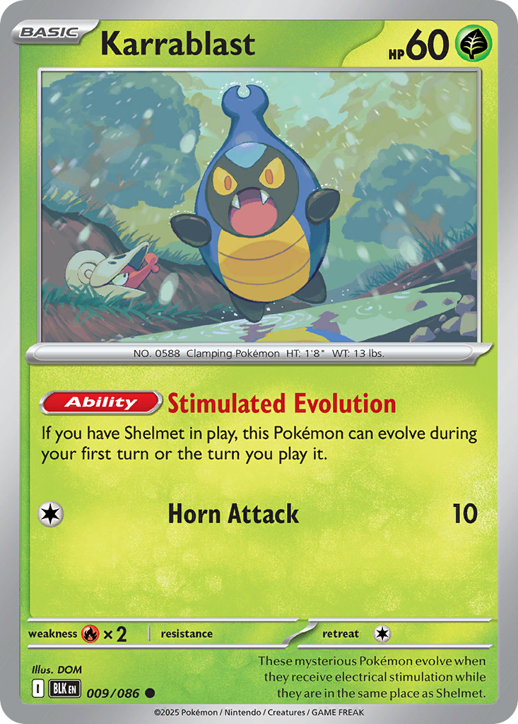 Karrablast 9 Black Bolt Pokémon card
