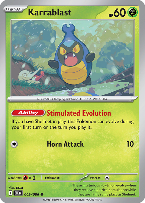 Karrablast 9 Black Bolt Pokémon card