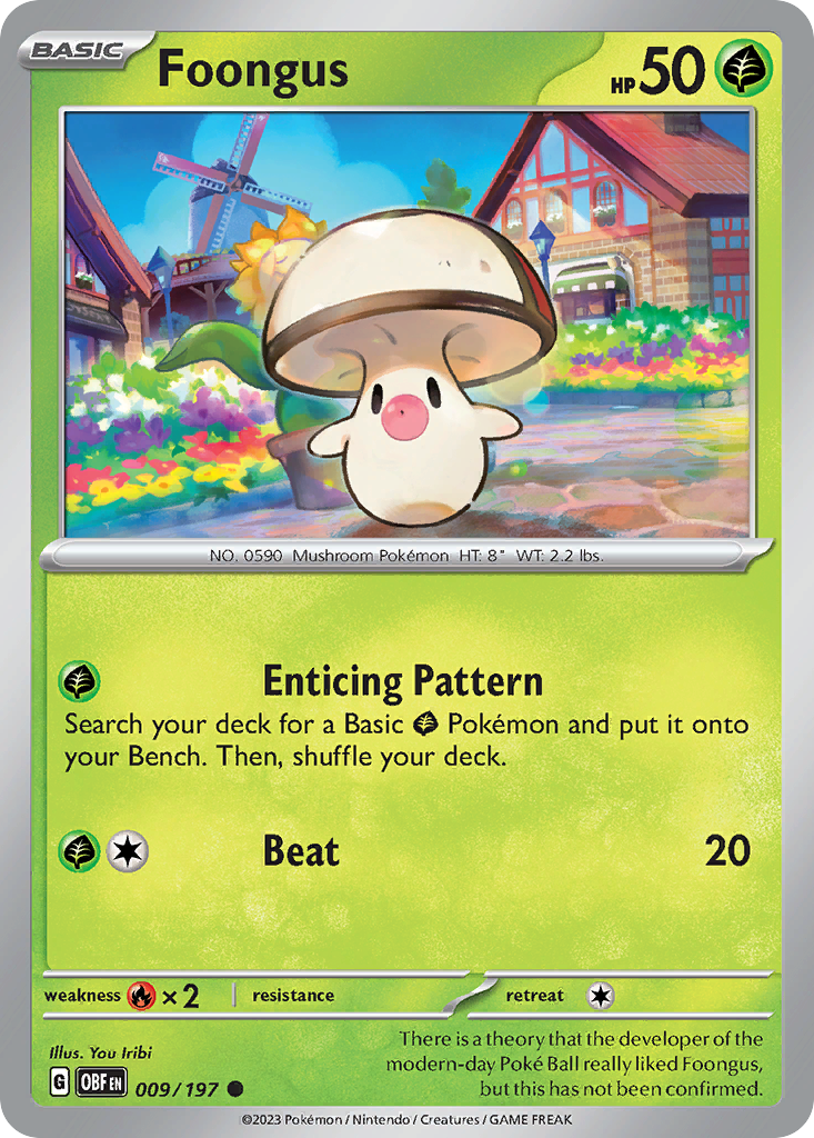 Foongus 9 Obsidian Flames Pokémon card