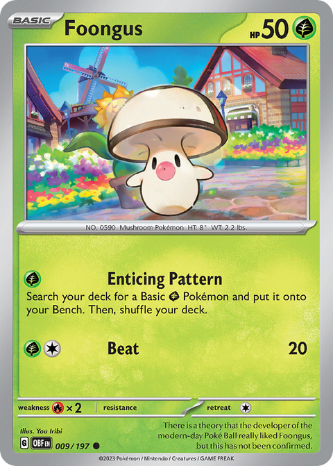 Foongus 9 Obsidian Flames Pokémon card