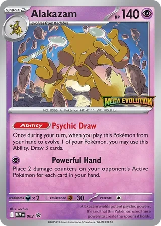 Alakazam MEP003 Mega Evolution Promos Pokémon card